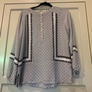 White/ black Loft Blouse